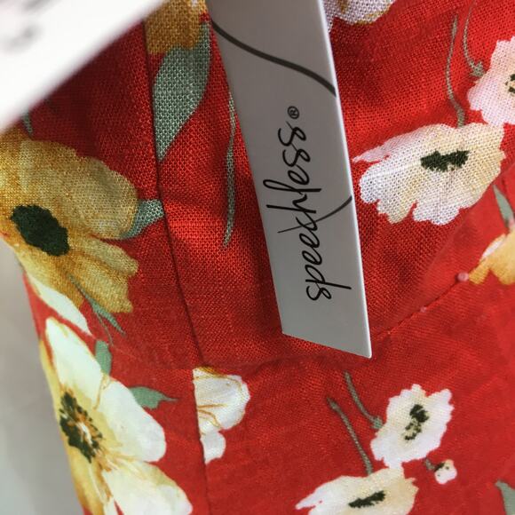 Speechless Floral Strapless Dress Red Orange Jrs S - Picture 13 of 16